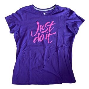 Nike just do it Womens slim fit purple t shirt